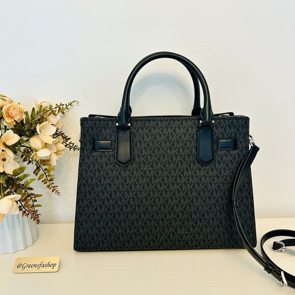 Michael Kors Purse Hamilton Medium Leather Satchel Camel - Picture 6 of 10